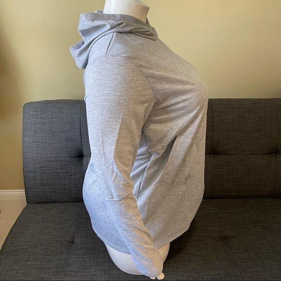 Grey Asymmetrical Cross Front Hoodie - Picture 4 of 6